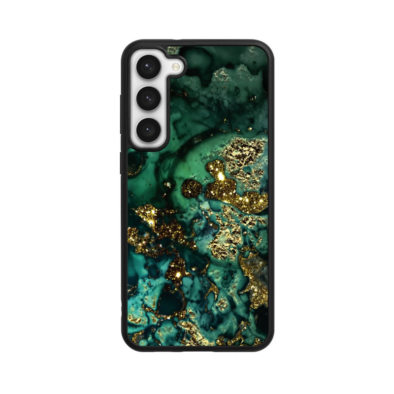 Galaxy S23 + Base Case Cyan Glitzer Marmorlook