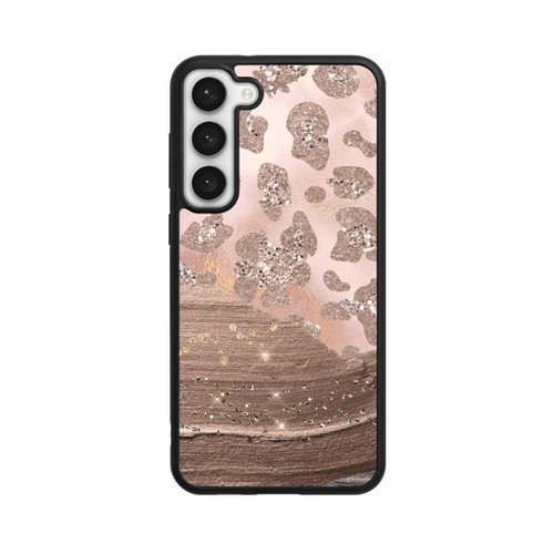 Samsung Galaxy S23+ Base Case Silberner Leoparden Glitzerlook