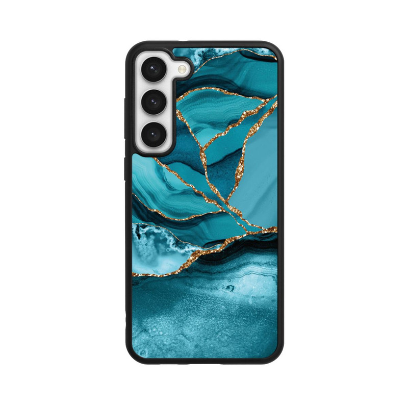 Galaxy S23 + Base Case Eisblaue Marmor Landschaft
