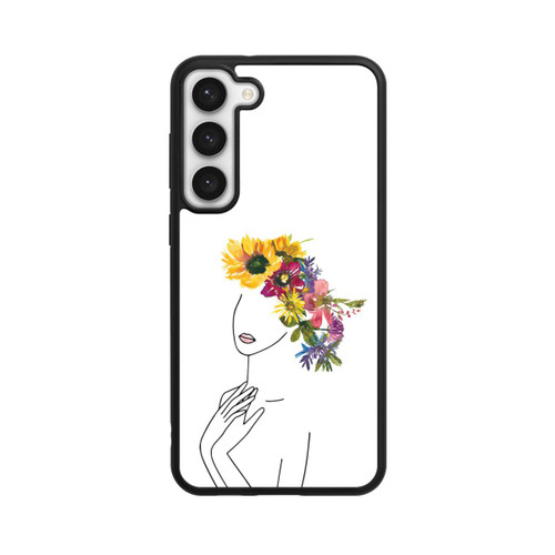 Samsung Galaxy S23+ Base Case Line Art Frau mit Blumenkrone