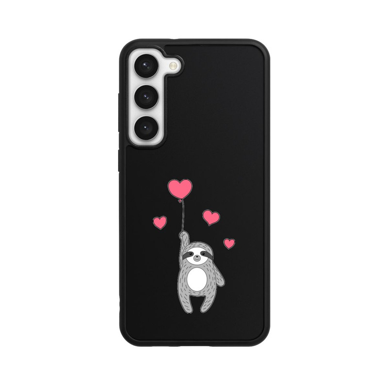 Galaxy S23 + Base Case Faultier mit Herzen transparent