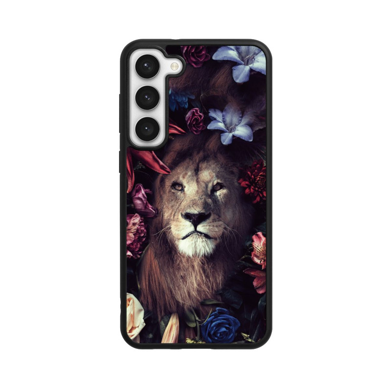 Galaxy S23 + Base Case Löwe Blumenrahmen