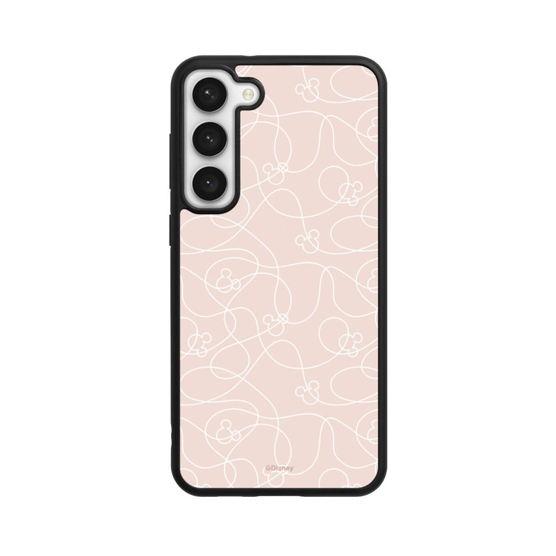 Galaxy S23 + Base Case Micky Line Art Muster Rosa