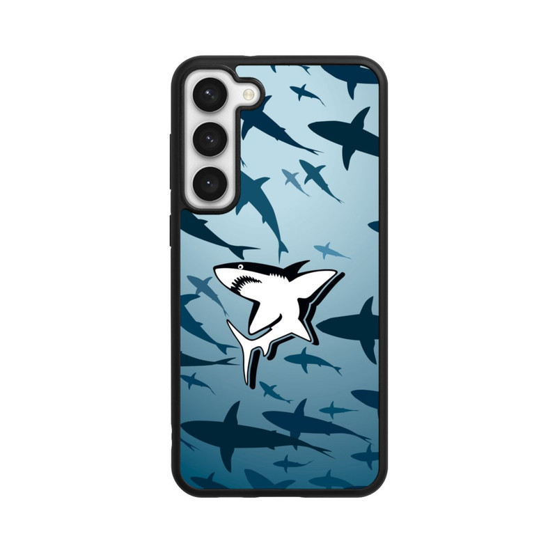 Galaxy S23 + Base Case Haie Muster Blau