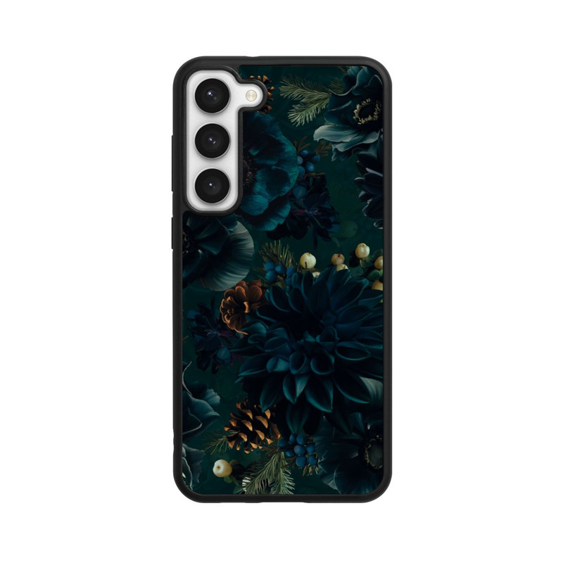 Galaxy S23 + Base Case Blumenmuster Grün und Blau