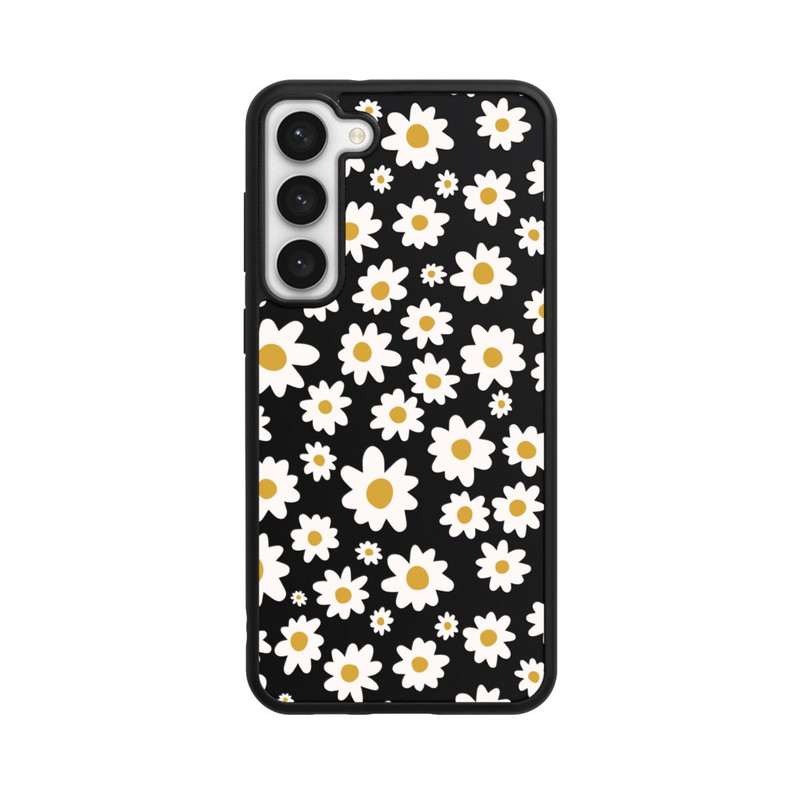 Galaxy S23 + Base Case Daisy Flower Seamless Pattern Transparent