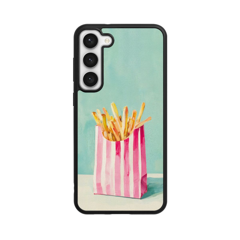 Galaxy S23 + Base Case Retro Pommes Blau Watercolor
