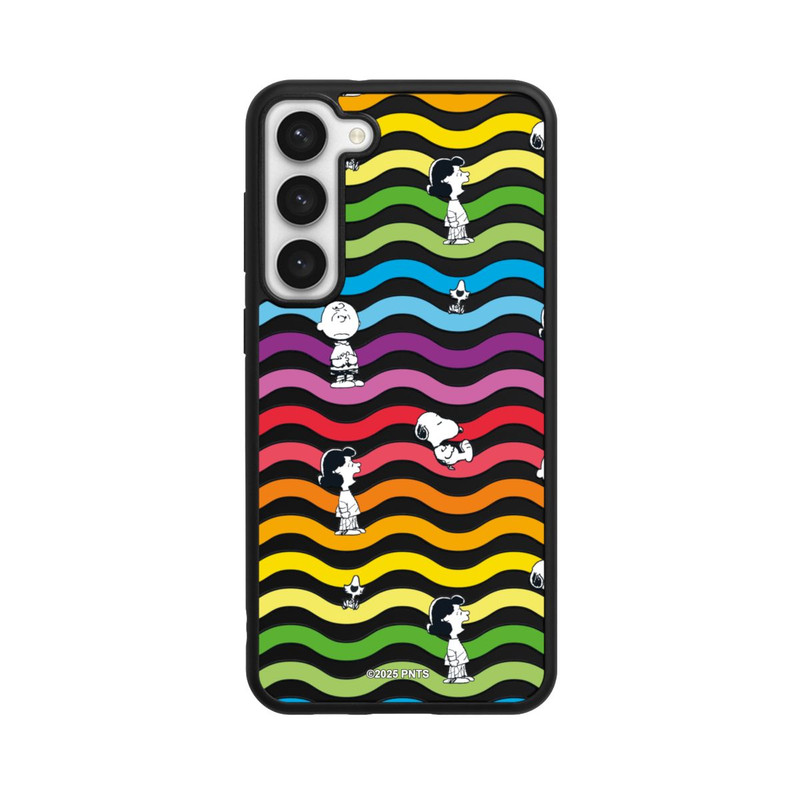 Galaxy S23 + Base Case Snoopy Pattern Rainbow Transparent