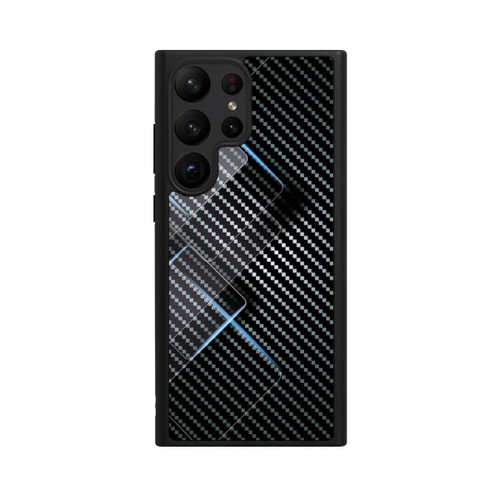 Samsung Galaxy S23 Ultra Base Case Blaue Linien auf Karbon