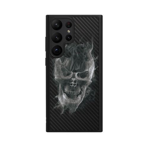 Samsung Galaxy S23 Ultra Base Case rauchender Totenkopf Carbon