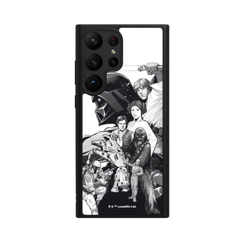 Galaxy S23 Ultra Base Case StarWars Charaktere - Schwarz-Weiß