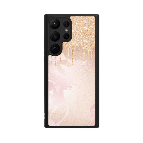 Samsung Galaxy S23 Ultra Base Case  Roségoldener Glitzer Tropfen Look