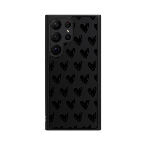 Samsung Galaxy S23 Ultra Base Case Herzen Schwarz ohne Hintergrund