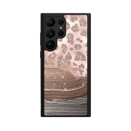 Samsung Galaxy S23 Ultra Base Case Silberner Leoparden Glitzerlook