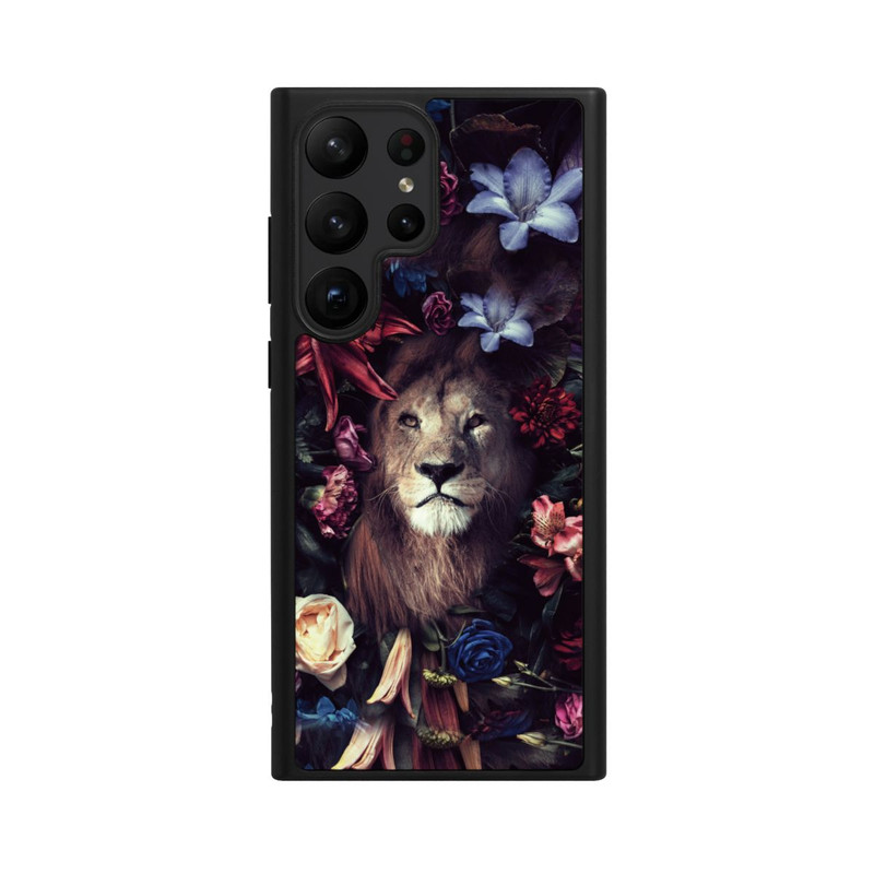 Galaxy S23 Ultra Base Case Löwe Blumenrahmen
