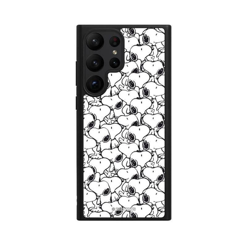 Galaxy S23 Ultra Base Case Snoopy Muster Schwarz und Weiß
