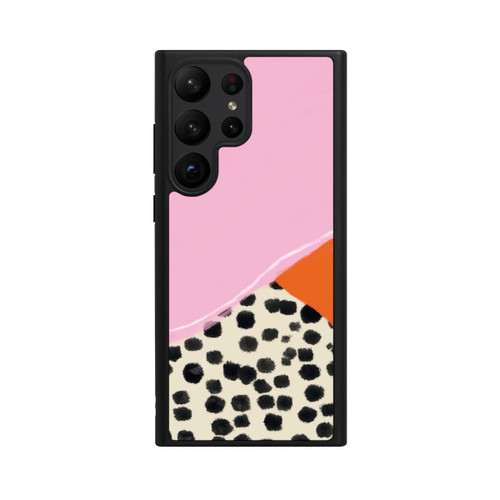 Samsung Galaxy S23 Ultra Base Case Rosa und Orange Gepunkteter Hintergrund