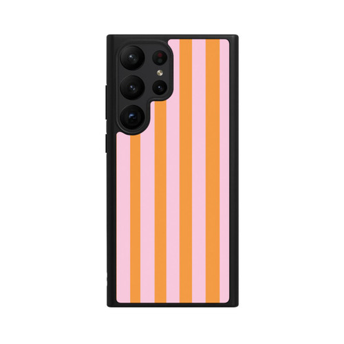 Samsung Galaxy S23 Ultra Base Case Orange Rosa Streifen