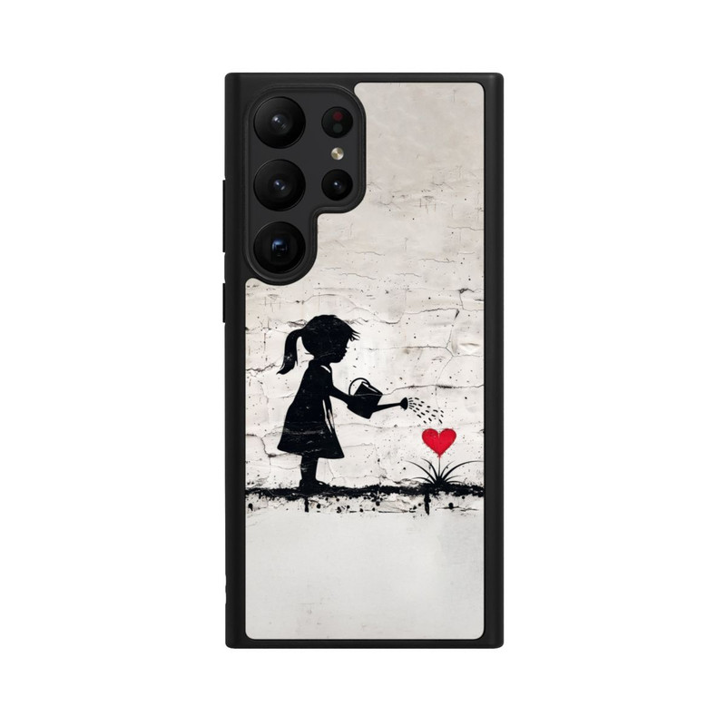 Galaxy S23 Ultra Base Case Girl Watering Bunch of Flowers 