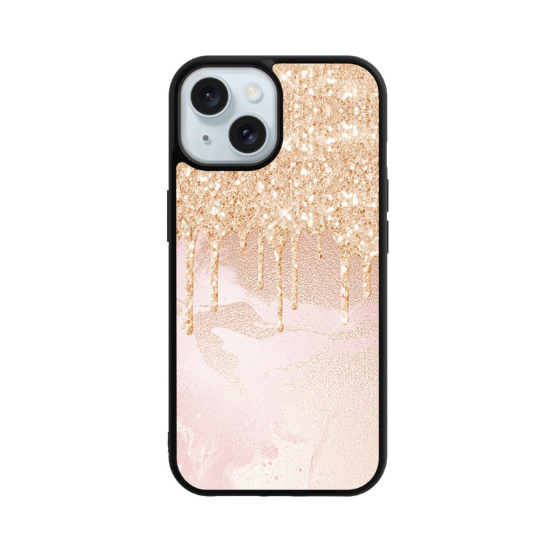 iPhone 15 Base Case  Roségoldener Glitzer Tropfen Look
