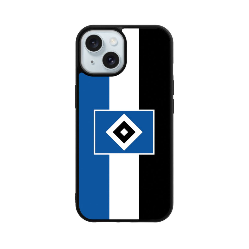 iPhone 15 Base Case HSV Streifen - Blau-Weiß-Schwarz