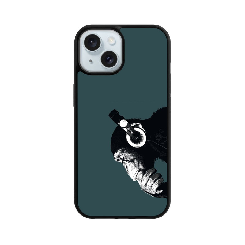iPhone 15 Base Case Denkender Affe Blau