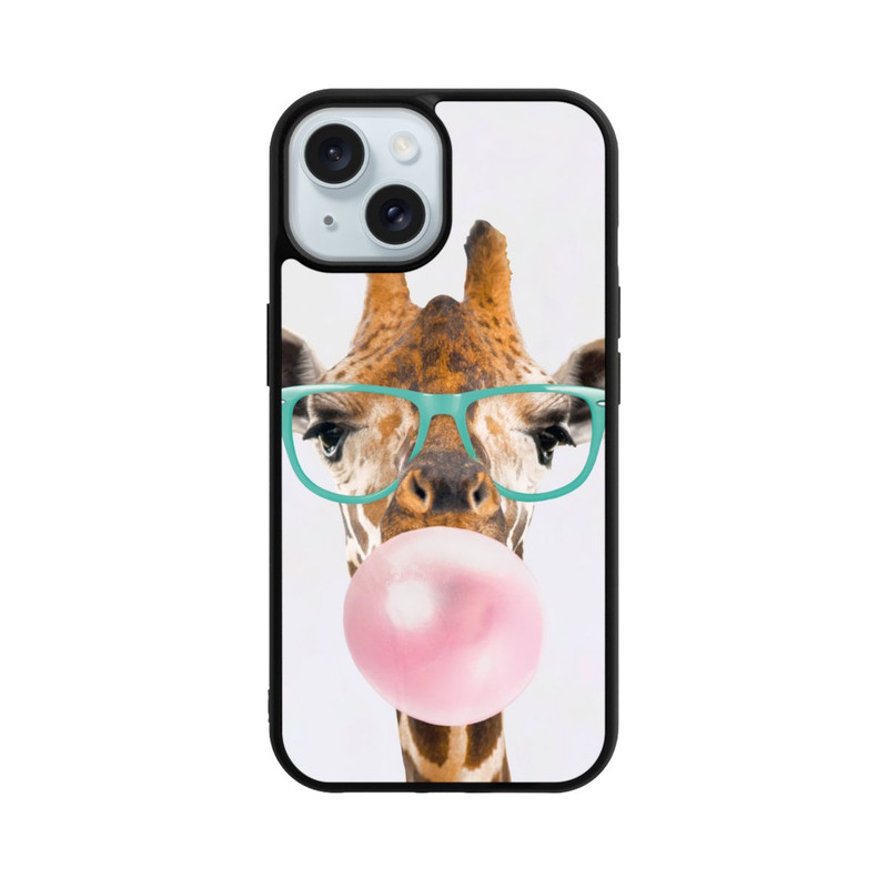 iPhone 15 Base Case Giraffe mit Kaugummi