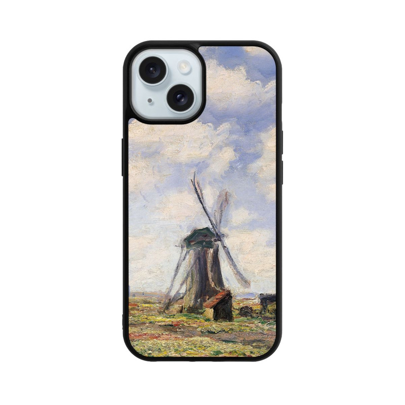 iPhone 15 Base Case Tulpenfelder mit der Rijnsburger Windmühle von Claude Monet