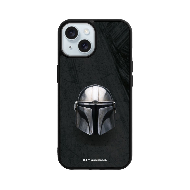 iPhone 15 Base Case Schwarzer Mandalorianer Helm