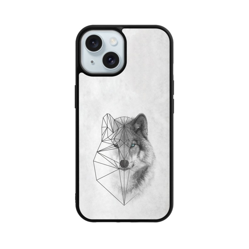 iPhone 15 Base Case Polygonaler Wolf