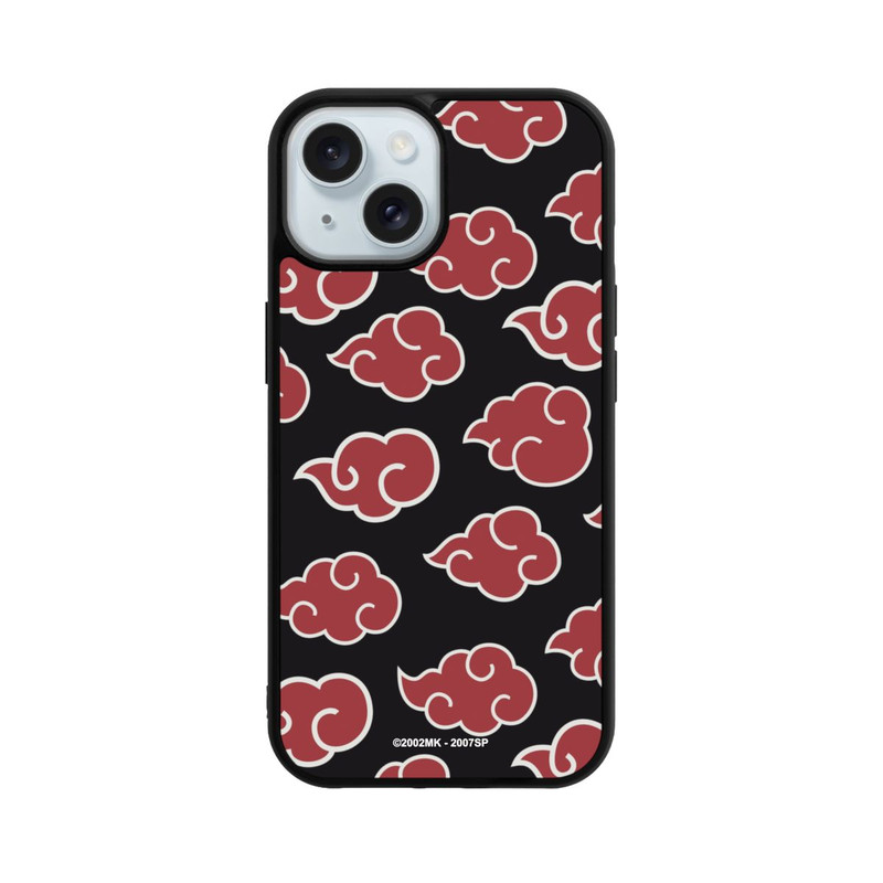 iPhone 15 Base Case Akatsuki Pattern Black Big
