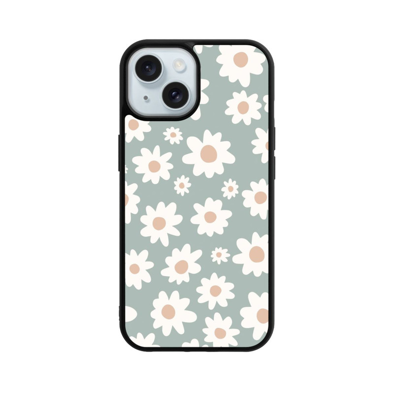 iPhone 15 Base Case Gänseblümchen Muster grün