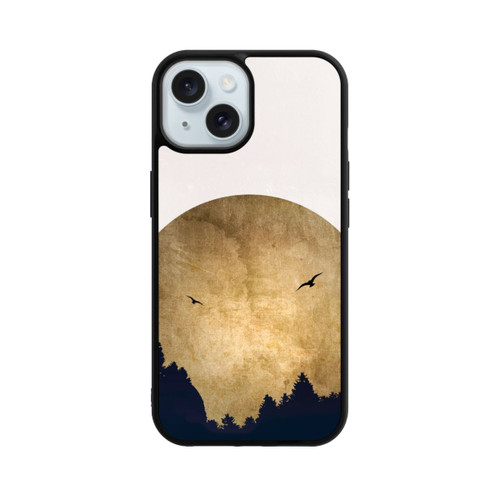 Apple iPhone 15 Base Case Zwei Vögel vor Mond