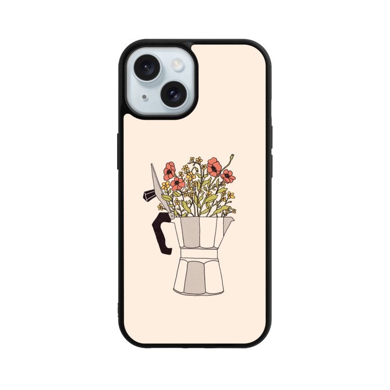 iPhone 15 Base Case Moka Blumen