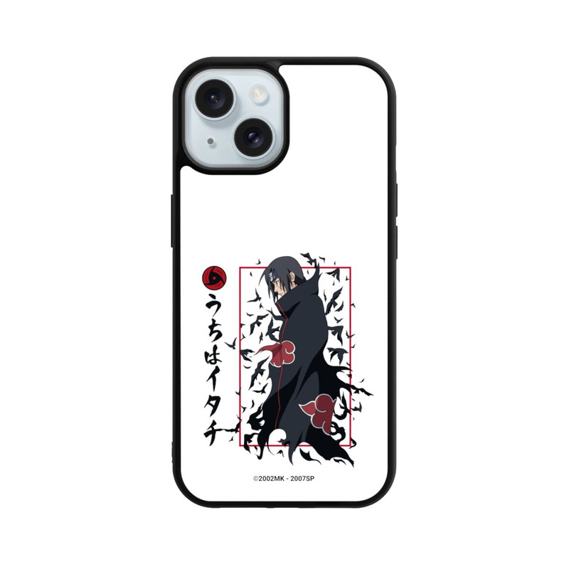 iPhone 15 Base Case Itachi Krähen Weiß