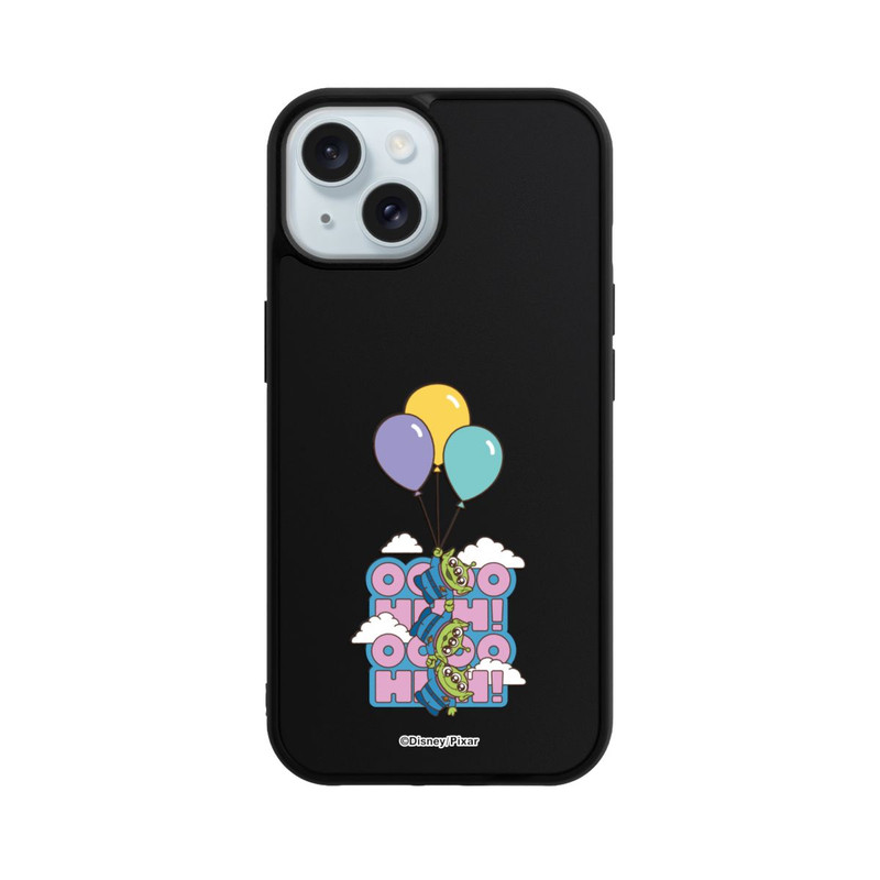iPhone 15 Base Case Toy Story Aliens Balloons OOOOHHH Transparent