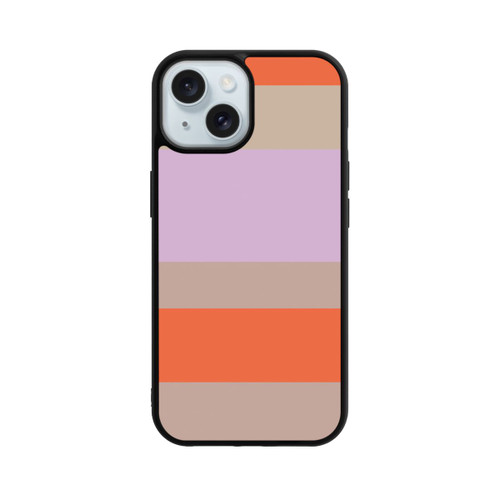 Apple iPhone 15 Base Case Moca Lila Orange Stripes