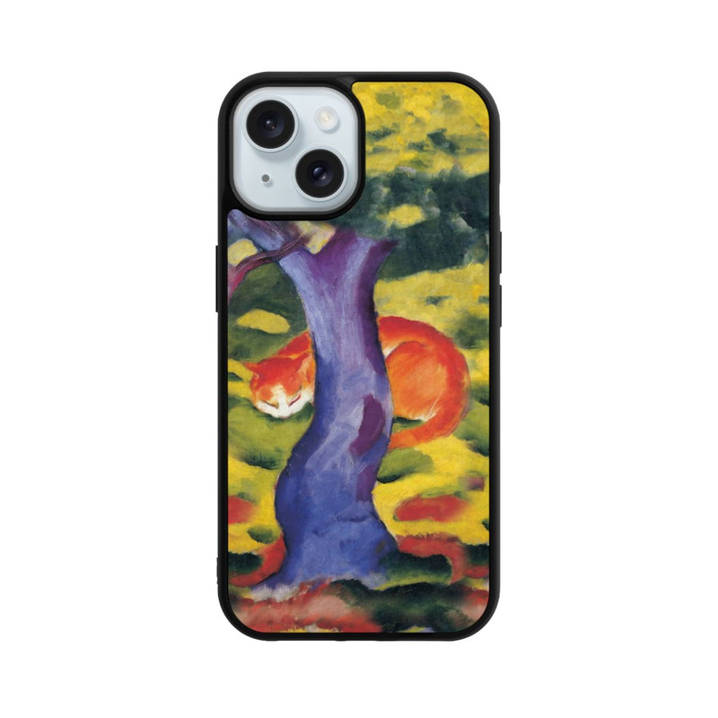 iPhone 15 Base Case Katze hinter Einem Baum von Franz Marc