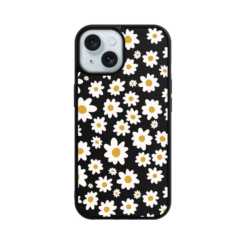 iPhone 15 Base Case Daisy Flower Seamless Pattern Transparent