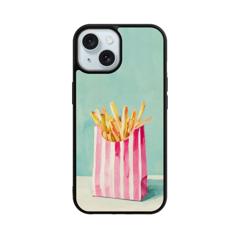 iPhone 15 Base Case Retro Pommes Blau Watercolor