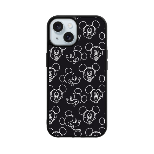 Apple iPhone 15 Base Case Disney Mickey Muster Schwarz