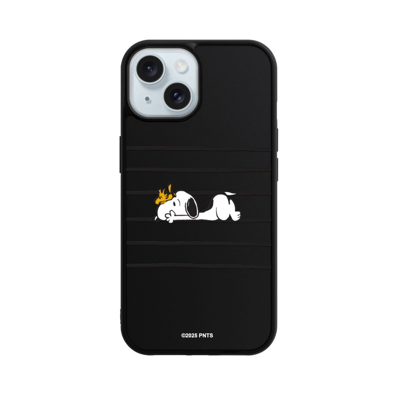 iPhone 15 Base Case Snoopy Woodstock Streifen Peanuts Transparent