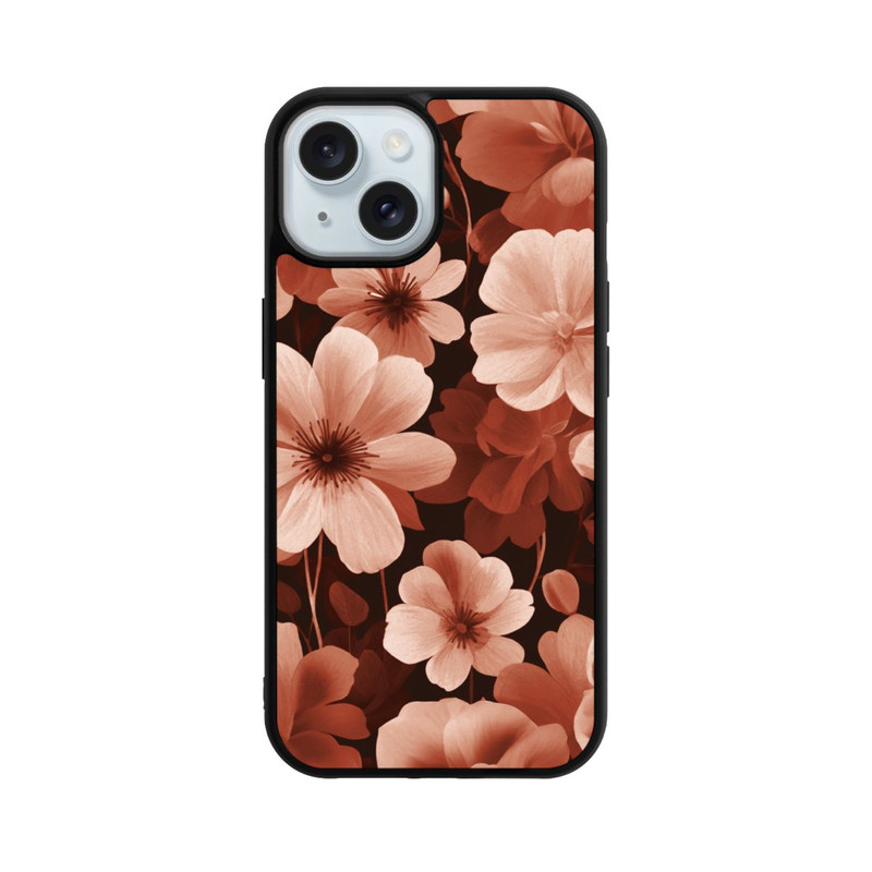 iPhone 15 Base Case Rote Negativblumen mit KI