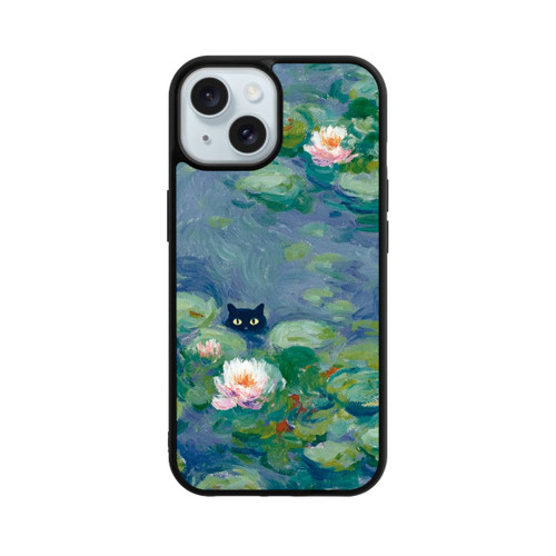 Apple iPhone 15 Base Case Katze im Teich Gemälde Impressionismus