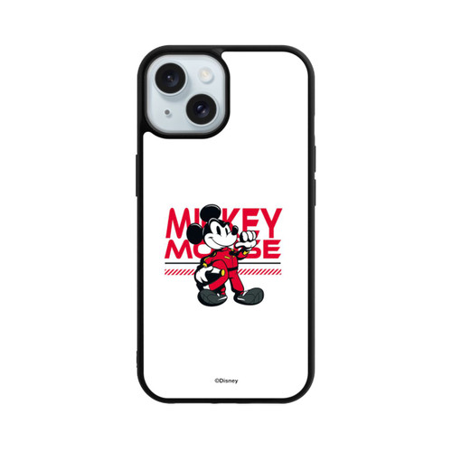Apple iPhone 15 Base Case Micky Maus Rennfahrer Weiß