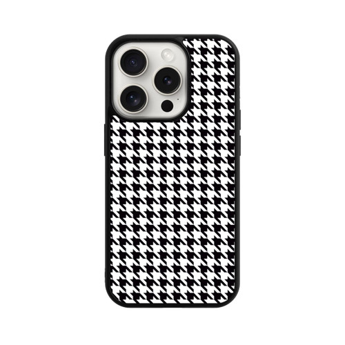 Apple iPhone 15 Pro Base Case Hahnentritt Schwarz Weiß