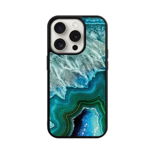 Apple iPhone 15 Pro Base Case Kristall Achat Grün