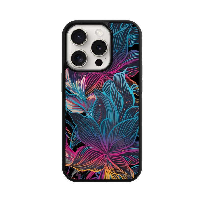 iPhone 15 Pro Base Case Neon Flower Power