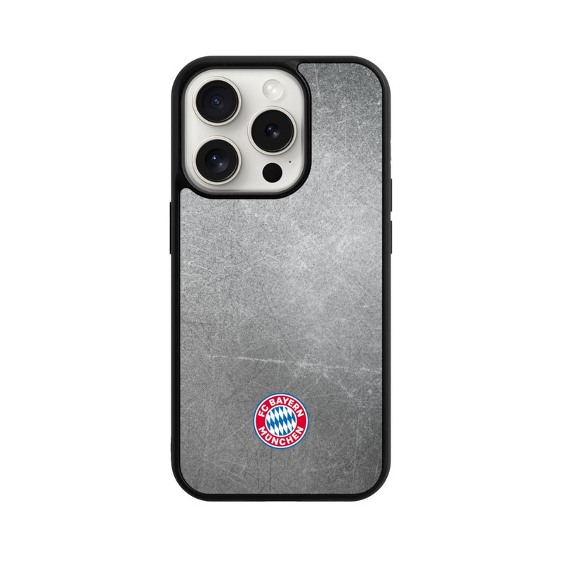 iPhone 15 Pro Base Case Klassisches FCB Logo Klein - Bunt auf Metalllook