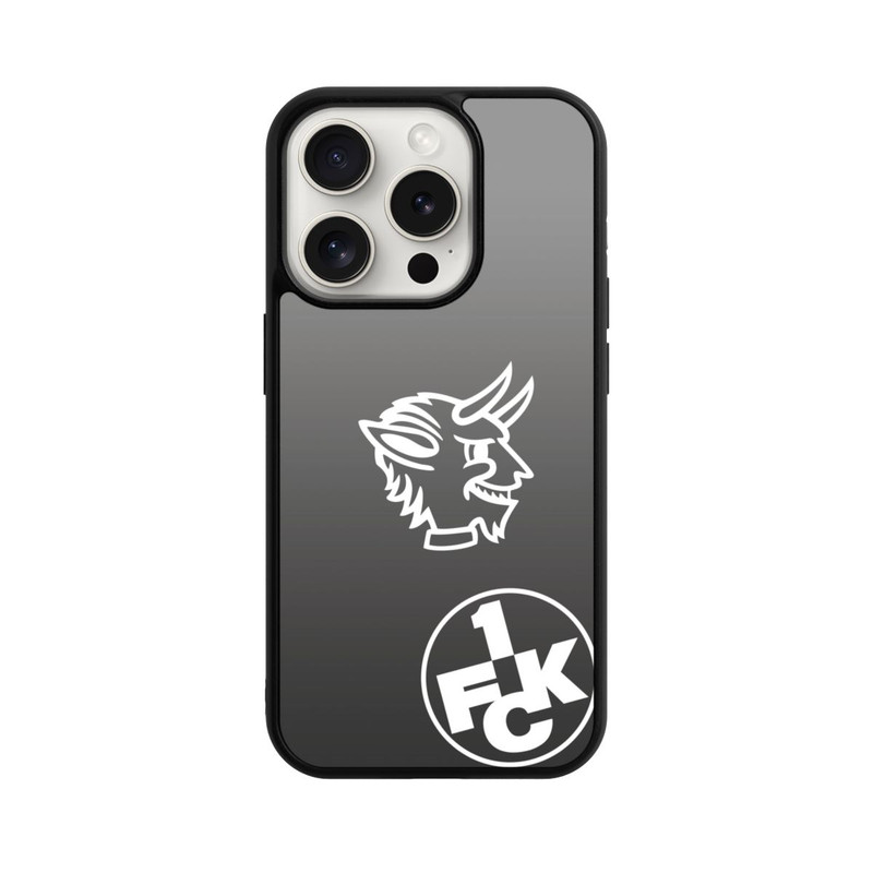 iPhone 15 Pro Base Case Teufelskopf FCK auf Schwarz